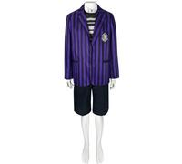 Kolegrial Pugsley Costume Uomo Cosplay Saison 2 Pugsley Nevermore Academy Uniforme Scolastica Set Giacca Gilet Camicia Pantaloni per Fancy Dress Up Carnevale Halloween Festa Mascherata Costume