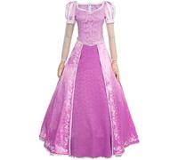 Kolegrial Raperonzolo Costume Donna Cosplay Rapunzel Viola Vintage Elegante Lungo Allacciatura Vestito da Sera e Corona per Natale Carnevale Halloween Festa Compleanno Mascherata Abito da Ballo