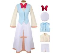 Kolegrial Saint Peter Costume con Cappello Uomo Cosplay Angel Saint Peter Bianco Uniforme Set Gilet Top Gonna Papillon per Adulto Carnevale Halloween Festa Mascherata Fancy Gioco di Ruolo Costume