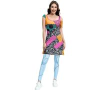 Kolegrial Sally Costume Donna Cosplay Christmas Eve Sally Gotico Stampa Vestito e Pantaloni per Fancy Dress Up Carnevale Halloween Festa Mascherata Costume
