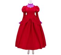 Kolegrial Tremaine Costume Donna Cosplay Cenerentola Matrigna Tremaine Lungo Vestito da Sera per Natale Carnevale Halloween Festa Mascherata Teatro Performance Costume, Rosso