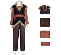 Kolegrial Uomo Kristoff Costume Cosplay Regina delle Nevi Kristoff Set Gilet Top Pantaloni Cintura per Fancy Dress Up Halloween Natale Carnevale Festa Compleanno Mascherata Costume