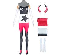 Kolegrial Verosika Costume Donna Cosplay Inferno Demone Verosika Uniforme Set Top Collant Guanti Fascia per Carnevale Halloween Festa Mascherata Fancy Gioco di Ruolo Costume
