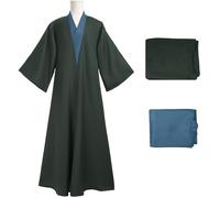 Kolegrial Voldemort Costume Uomo Cosplay Mago Tom Marvolo Riddle Voldemort Lungo Uniforme Set Tunica e Fodera per Carnevale Halloween Festa Mascherata Teatro Performance Fancy Costume
