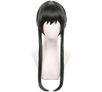 Kolegrial Yor Forger Cosplay Parrucca Donna Nero Lungo Tessitura Parrucca con Pony Fancy Dress Up Anime Spy Family Thorn Princess Yor Forger Halloween Carnevale Festa Mascherata Accessori Wig