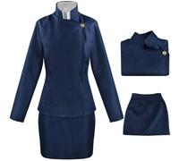 Kolegrial Zenin Maki Costume Donna Cosplay Anime Zenin Maki Uniforme Scolastiche Set Top e Gonna per Carnevale Halloween Festa Compleanno Mascherata Fancy Costume, Nero, Blu