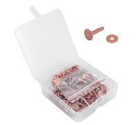 KOLEV Set di 100 rivetti in rame e rondelle per cuoio e rame, rivetti di fissaggio per portafogli collari in pelle fai da te forniture artigianali