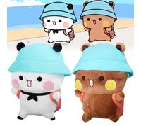 KOLGEIKJ Bubu Dudu Peluche - Orso Panda in Peluche Cuscino e Statuetta da Cartone Animato - Regalo