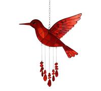 Kolibri - Scacciapensieri per esterni | in rosso con design 2D per la decorazione esterna - a - per terrazza giardino cortile Madre Padre Nonna