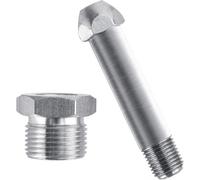 KOLIBROX CGA-580 - Dado e nipplo da 7,6 cm, raccordo per bottiglia di ingresso regolatore per elio, argon, azoto, struttura in ottone, design filettato, perfetto per bombole di gas e saldatura