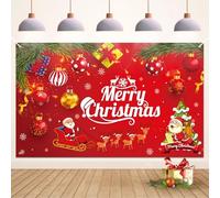 Koliphy Striscione natalizia, striscione decorativa per interni ed esterni, rosso per feste di Natale, 180 x 110 cm