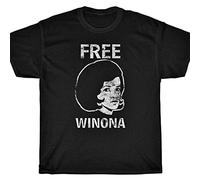 KOLITY Free Winona Vintage Look T-Shirt - Heathers Shoplifting Depp Ryder Black M