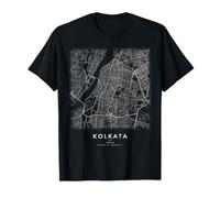 Kolkata Mappa Città India Strade e Coordinate Maglietta