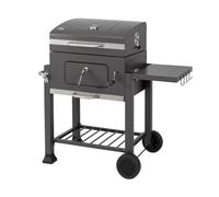 Koll Living Lyv - Barbecue a carbonella con coperchio, termometro e vassoio per carbone regolabile in altezza per un controllo ottimale del calore, ripiano laterale e ruote