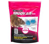 Kollant Brody 2.5 Paste Blu - 150g. Veleno per Topi Professionale in Bustine di Pasta Fresca a Base di Brodifacoum. Esche per Topi ad Uso Interno ed Esterno. Aroma Zucchero.