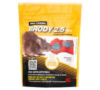 Kollant Brody 2.5 Paste Rosso - 150g. Veleno per Topi Professionale in Bustine di Pasta Fresca a Base di Brodifacoum. Esche per Topi ad Uso Interno ed Esterno. Aroma Farina di Grano Tenero.