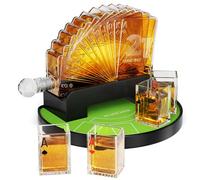 Kollea Set di decanter per whisky Blackjack, decanter per whisky da 1,054 g con 4 bicchieri, decanter in stile casinò per liquori, regali divertenti di compleanno per uomini, papà, lui, fratelli