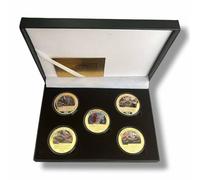 Kollections4you Guerra Mondiale 2 The Battle for Berlin x5 Placcato Oro Double Sided Commemorativa Monete in Scatola Espositore - WW2 Seconda
