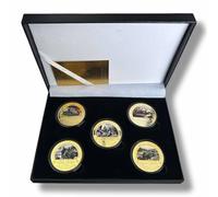 Kollections4you Guerra Mondiale 2 The Battle of Fall Weiss x5 Placcato Oro Double Sided Commemorativa Monete in Scatola Espositore - WW2 Seconda