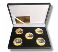 Kollections4you Guerra Mondiale 2 The Battle of Stalingrad x5 Placcato Oro Double Sided Commemorativa Monete in Scatola Espositore - WW2 Seconda