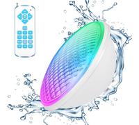 KOLLNIUN Luci per piscina a LED Par56, 22 W, luce subacquea, RGB, con telecomando, 12 V AC/DC, IP68