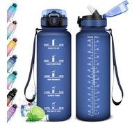 KollyKolla Borraccia 1.5L, Bottiglia Acqua con Cannuccia, a Prova di Perdite, Borraccia Palestra, Borraccia Motivazionale, Borracce per Adulto, Bambini, Sport, Scuola, Ciclismo, Gym