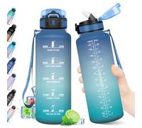 KollyKolla Borraccia 1.5L, con Cannuccia, Bottiglia Acqua Riutilizzabile, Borraccia con Marcatori Temporali, senza BPA, A Prova di Perdite, Bottiglia Acqua per Fitness, Scuola, Ufficio