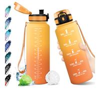 KollyKolla Borraccia 1.5L, Riutilizzabile, Bottiglia con Filtro, Borraccia con Indicatore del Tempo Motivazionale senza BPA, A Prova di Perdite, ideale per Adulti, Bambini, Scuola, Ufficio
