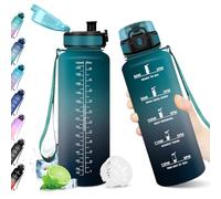 KollyKolla Borraccia 1.5L, Riutilizzabile, Bottiglia con Filtro, Borraccia con Indicatore del Tempo Motivazionale senza BPA, A Prova di Perdite, ideale per Adulti, Bambini, Scuola, Ufficio