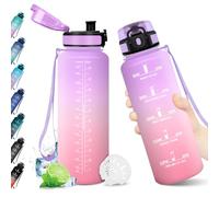 KollyKolla Borraccia 1.5L, Riutilizzabile, Bottiglia con Filtro, Borraccia con Indicatore del Tempo Motivazionale senza BPA, A Prova di Perdite, ideale per Adulti, Bambini, Scuola, Ufficio