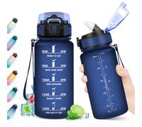 KollyKolla Borraccia 500ml, Bottiglia con Cannuccia, Riutilizzabile, Borraccia senza BPA, Bottiglia con Indicatore del Tempo Motivazionale, A Prova di Perdite, ideale per Bambini, Scuola, Ufficio