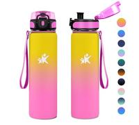 KollyKolla Borraccia Acciaio Inox 1L, Bottiglia Termica, Bottiglia Termica Riutilizzabile, Facile da Aprire, a Prova di Perdite, senza BPA, Borraccia per Campeggio, Scuola, Gimnasio, Sport