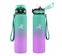KollyKolla Borraccia Acciaio Inox 1L, Bottiglia Termica con Cannuccia, Bottiglia Termica Riutilizzabile, Facile da Aprire, a Prova di Perdite, senza BPA, Borraccia per Campeggio, Scuola, Gimnasio