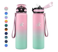 KollyKolla Borraccia Acciaio Inox 1L, Bottiglia Termica con Cannuccia, Bottiglia Termica Riutilizzabile, Facile da Aprire, a Prova di Perdite, senza BPA, Borraccia per Campeggio, Scuola, Gimnasio