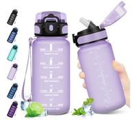 KollyKolla Borraccia Bambini 500ml, Bottiglia d'acqua Sportiva con Indicatore del Tempo Motivazionale, Borraccia con Cannuccia, 1 Clic Aperto, Borraccia Acqua per Bambini, Scuola, Bici, Palestra