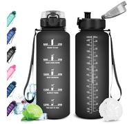 KollyKolla Borraccia Palestra 1.5L, Borraccia Motivazionale, Borraccia Sportiva con Indicatore del Tempo, a Prova di Perdite, senza BPA, Bottiglia Acqua Adulto, Scuola, Gym, Fitness