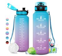 KollyKolla Borraccia Palestra - 1.5L, Borraccia Sportiva, a Prova di Perdite, senza BPA, Bottiglia Acqua con Indicatore del Tempo per Adulto, Scuola, Palestra, Lavoro, Bici, Escursionismo, Ciclismo
