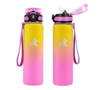 KollyKolla Borraccia Termica 1 Litro, a Prova di Perdite, Borracce Termiche con Cannuccia, Riutilizzabile, Bottiglia Acqua Termos senza BPA, Borraccia per Bambini, Adulto, Campeggio, Ciclismo