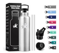 KollyKolla Borraccia Termica 750ml, Borraccia con CannucciaBorraccia con Cannuccia, senza BPA, Bottiglia Acciaio Inox, Isolamento Termico a Doppia Parete, senza Perdite, per Lavoro, Viaggio, Gym