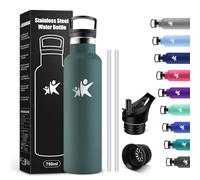 KollyKolla Borraccia Termica 750ml, Borraccia con CannucciaBorraccia con Cannuccia, senza BPA, Bottiglia Acciaio Inox, Isolamento Termico a Doppia Parete, senza Perdite, per Lavoro, Viaggio, Gym