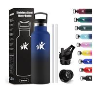 KollyKolla Borraccia Termica Bambini 500ml, Borraccia con Cannuccia, senza BPA, Isolamento Termico a Doppia Parete, Facile Pulizia, a Prova di Perdite, per Bambini, Sport, Palestra, Yoga, Ufficio