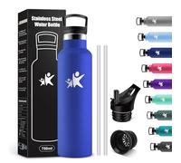 KollyKolla Bottiglia Termica 750ml, Borraccia con Cannuccia, senza BPA, Isolamento Termico a Doppia Parete, Facile Pulizia, a Prova di Perdite, Borraccia per Campeggio, Ciclismo, Lavoro, Viaggio