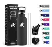 KollyKolla Bottiglia Termica Bambini 500ml, Borraccia con Cannuccia, a Prova di Perdite, senza BPA, Borraccia Termica a Doppia Parete, Facile Pulizia, per Bambini, Sport, Palestra, Viaggio, Gym
