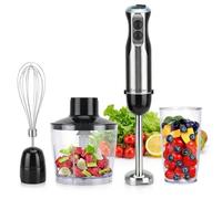 Kolohoso 1500W Frullatore a Immersione, 4 In 1 Mixer Multifunzione Professionale Con 20 Velocità e TURBO, Acciaio Inox 304, Frusta, Tritatutto 500ml e Misurino 600ml,Per Smoothie Zuppe Salse,senza BPA