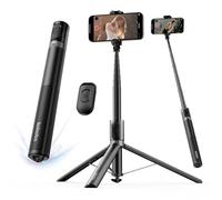 KOLOOBO Treppiede automatico per telefono da 67 pollici, bastone per selfie ad apertura automatica per iPhone con telecomando, supporto per telefono estensibile girevole a 360° per registrazione video
