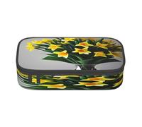 KoloQren Astuccio con stampa bouquet di narcisi di grande capacità con cerniera, borsa portatile per cancelleria