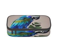 KoloQren Blue Parrot Abbracciare 1 Stampa Astuccio grande capacità con cerniera, borsa portatile per cancelleria