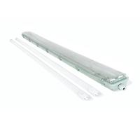 KOLORENO Set plafoniera stagna LED 150 cm T8 con 2 neon da 24W inclusi, luce fredda 6000K, lampada lineare a soffitto ideale in garage, officina, cantina, magazzino e locali tecnici professionali
