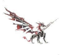 Kolotesame Fire Dragon - Puzzle 3D in metallo per adulti, kit di modellini meccanici in metallo con drago nero e rosso, puzzle stimolante per uomini e fan della fantasia, regalo unico da collezione o