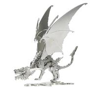 Kolotesame Mitico Drago di Ghiaccio, modello puzzle 3D in metallo per adulti, kit di modellismo fai da te di drago, statuetta fantasy di viverna per gamer o decorazione da scrivania in metallo